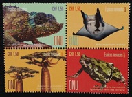 ONZ - Genewa 1004-1007 ** 2017 r. GATUNKI ZAGROŻONE GADY PŁAZY FLORA