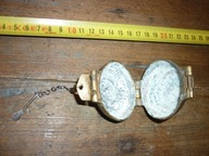 stary XIX w.pojemnik na pastę z betel z łyżeczką Betel Limonka Betel --Box