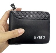 Portfel męski skórzany zapinany na zamek czarny