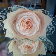 Wieczna róża, lśniąca Szampańska Duża,trwały prezent Bogato zdobiona unikat