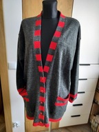 Sweter damski 44 miły otulający 2XL efektowny wełna zapinany kieszenie