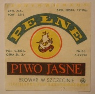 ETYKIETA - BROWAR W SZCZECINIE - SZCZECIN - PEŁNE - PIWO JASNE