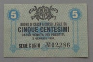 5 CENTESIMI , WŁOCHY - WENECJA z 1918 roku