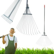 GRABIE OGRODOWE DO LIŚCI TRAWY WACHLARZOWE METALOWE REGULOWANE TELESKOPOWE