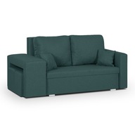 Kanapa Sofa Dwuosobowa Rozkładana z Podnóżkami 160 x 85 cm niebieska