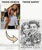 Wyjątkowa KARYKATURA Ołówek z Twojego zdjęcia – Plakat A4 + Ramka Prezent