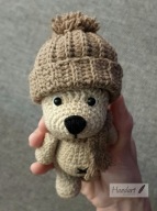 MIŚ na szydełku w czapeczce na prezent HANDART