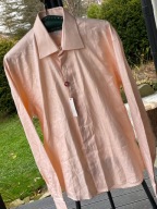 K Koszula Dukes jasny pomarańcz subtelny wzorek bawełna