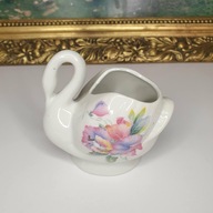 Figurka łabędź 8,5 cm – porcelanowy pojemnik / mini wazonik