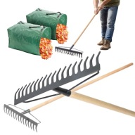 GRABIE OGRODOWE DO LIŚCI TRAWY METALOWE MAAN 150CM ZESTAW TRZON GRABKI