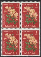 MACAU - 4 ZNACZKI - FLORA - KWIATY - CZYSTE **