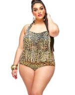 KOSTIUM KĄPIELOWY Bikini Frędzle PLUS SIZE 40 L
