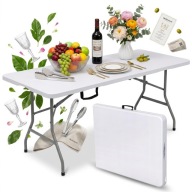 Stół ogrodowy składany Bankietowo tworzywo sztuczne biały 180x74 cm