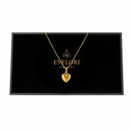 Złoty Naszyjnik Serce z Perełkami Stal Szlachetna 45cm Prezent