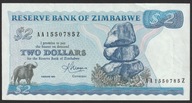 Zimbabwe 2 dolary 1983 - bawół - seria AA