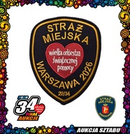 22 Naszywka Straży Miejskiej m.st. Warszawy i czerwone serce – symbol WOŚP