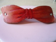 Spinka do wosów skórkowa kokarda duża