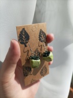 Kolczyki roślinki - sukulent - rękodzieło, stal nierdzewna