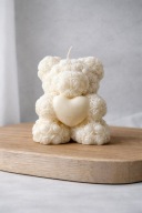 Świeca sojowa Miś różany duży z sercem | noya