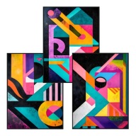 Plakat Zestaw 40x50 3szt. plakaty, postery,RETRo,VINTAGE,PASTEL SET