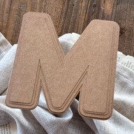 Baza kraft litera M – zestaw handmade + 3 wzorniki – kartka okolicznościowa
