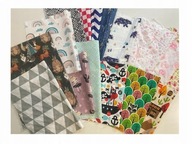 BAWEŁNA Drukowana SKRAWKI ŚCINKI KOŃCÓWKI RESZTKI 120-135g DUŻE