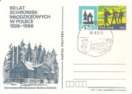 SCHRONISKA MŁODZIEŻOWE 1926-1986 -kartka pocztowa -stempel -1986 rok