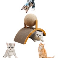 DRAPAK DLA KOTA KOTÓW NISKI MAŁY TEKTUROWY NAROŻNY WIEŻA Z PIŁKĄ ZABAWKA