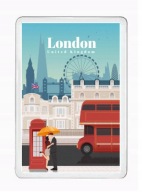 LONDYN LONDON magnes pamiątkowy na lodówkę akrylowy