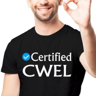 Koszulka MĘSKA PREZENT CERTIFIED CWEL PRACY Zabawny Śmieszne URODZINY L