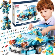 KLOCKI KONSTRUKCYJNE 3W1 CITY SAMOCHÓD POLICYJNY WYŚCIGOWY AUTO 182 EL. 3+