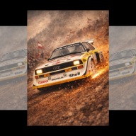 Plakat Motoryzacyjny Audi Quattro S1 A4 (21 x 29,7 cm) Dekoracja Ścienna