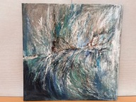 „Zamieć w Bieszczadach” – obraz Doroty Kłeczek | lokalna sztuka dla WOŚP