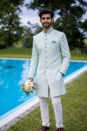 Sherwani Indyjski Męski Wesele Haft Elegancki Pan Młody + Styl Bollywood