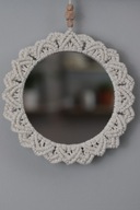 Lustro niebarwione fi 20cm, makramowe, ozdobne, rękodzieło, naturalne złoto