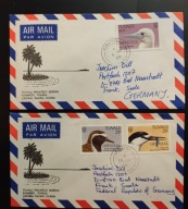 !! ZWIERZĘTA - TUVALU - KOPERTA 1989 - LIST LOTNICZY - STAN BDB !!