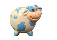 ceramiczna skarbonka figurka krowa