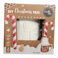 Kubek świąteczny do malowania z pokrywką 6 farbek i pędzelek – prezent