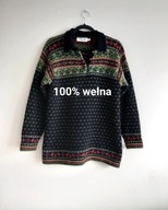 CASUAL Wełniany sweter vintage virgin wool shetland S