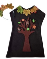 Jesień Strój Drzewo dziupla balik chłopiec 116 -134 plus opaska Pani Jesień