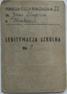 LEGITYMACJA SZKOLNA SZKOŁA POWSZECHNA IM. DŁUGOSZA KRAKÓW 1948