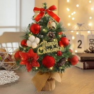 CHOINKA SZTUCZNA MAŁA z ozdobami 45 cm, na biurko