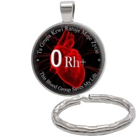 Brelok do kluczy/ka - Moja Grupa Krwi - 0 Rh+ zawieszka plecak portfel