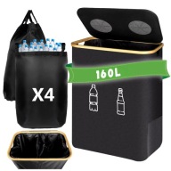 Kosz na butelki, puszki zwrotne z wyjmowanym workiem, do segregacji - 160L