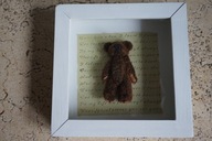 OBRAZ OBRAZEK DEKORACJA MIŚ TEDDY 3D DENMARK 15x15x4 cm. SHABBY CHIC