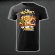 Koszulka t-shirt męska PIJ BROWARKA DO BIAŁEGO RANKA HIT ! Czarna