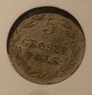 5 GR GROSZY 1820 GRADING GCN XF45 - SKRĘTKA