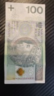Banknot sto złotych o numerach HN7771777
