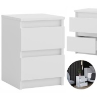 SZAFKA NOCNA BIAŁA SYPIALNIA STOLIK NOCNY DWIE SZUFLADY 30cm SALON BIURO