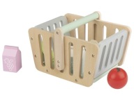 Drewniana zabawka kosz na zakupy produkty spożywcze 5 el LIDL